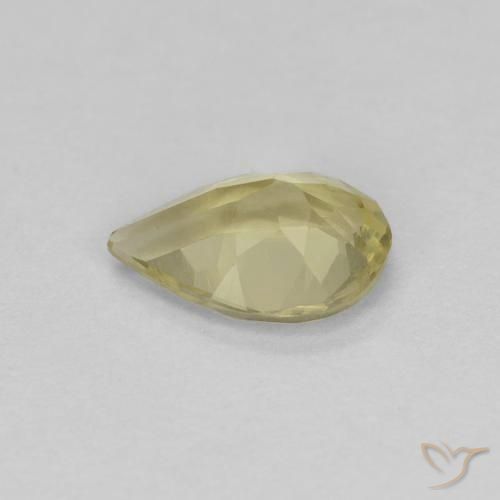 Berillo Giallo medio naturale da 0.48 ct, Forma a pera, VS