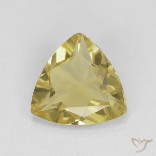 Berillo Giallo medio naturale da 1.18 ct, Taglio trillion, VS