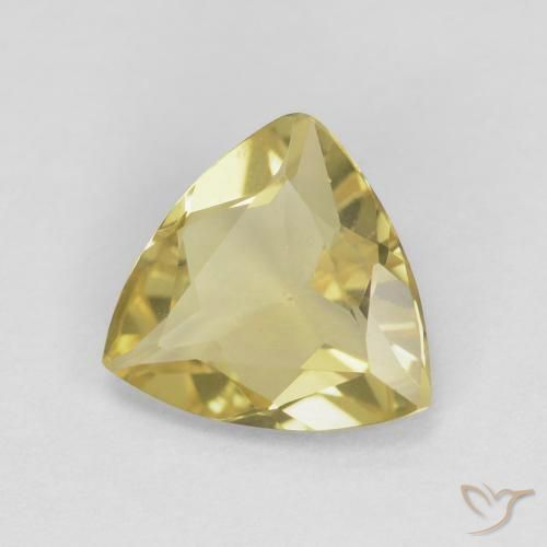 Berillo Giallo medio naturale da 1.18 ct, Taglio trillion, VS