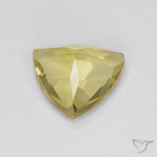 Berillo Giallo medio naturale da 1.18 ct, Taglio trillion, VS
