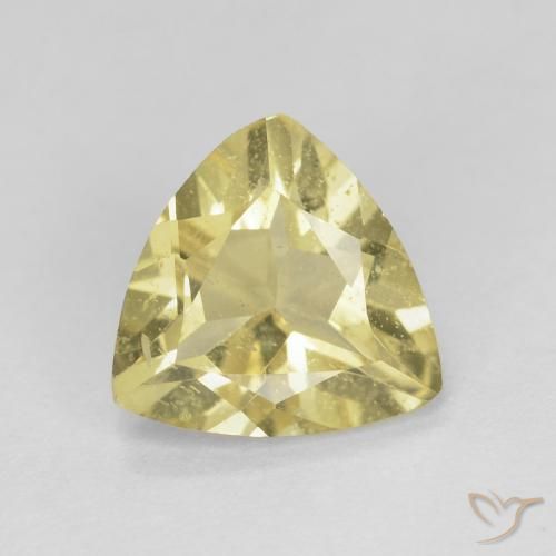 Berillo Giallo Digione molto chiaro naturale da 1.25 ct, Taglio trillion, VS