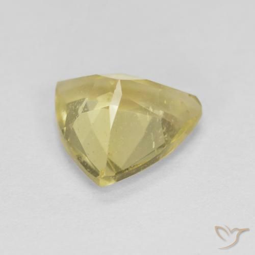 Berillo Giallo Digione molto chiaro naturale da 1.25 ct, Taglio trillion, VS