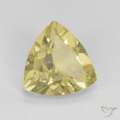 Berillo Giallo caldo naturale da 1.39 ct, Taglio trillion, VS