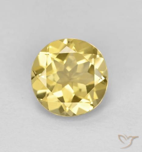 1.92ct Naturale Giallo Digione molto chiaro Berillo, Rotondo, VVS