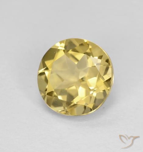 Berillo Giallo Digione molto chiaro naturale da 1.92 ct, Rotondo, VVS