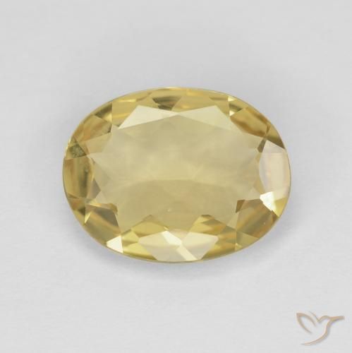 2.16ct Naturale Giallo medio Berillo, Ovale, VVS