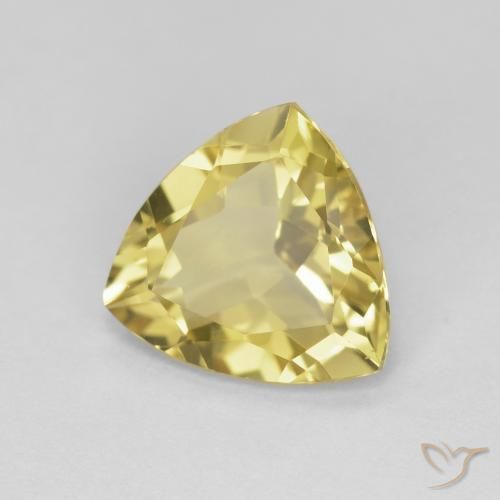 Berillo Giallo medio naturale da 1.77 ct, Taglio trillion, VVS