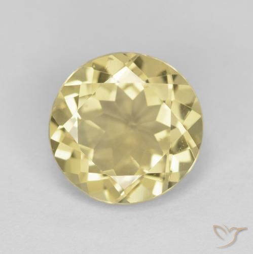 2.37ct Naturale Giallo Digione molto chiaro Berillo, Rotondo, VVS