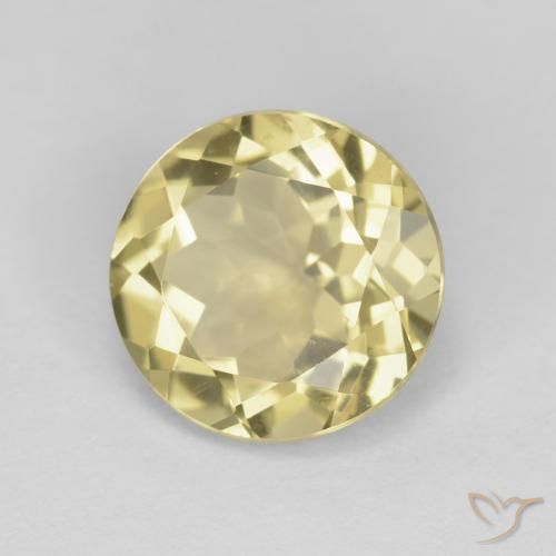 Berillo Giallo Digione molto chiaro naturale da 2.37 ct, Rotondo, VVS