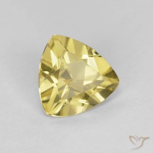 Berillo Giallo terroso naturale da 0.98 ct, Taglio trillion, VS