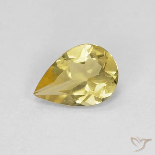 0.52ct Naturale Giallo di Digione Berillo, Forma a pera, VS