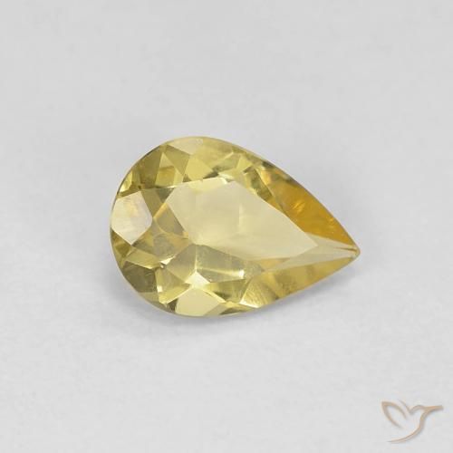 Berillo Giallo di Digione naturale da 0.52 ct, Forma a pera, VS
