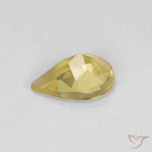 Berillo Giallo di Digione naturale da 0.52 ct, Forma a pera, VS