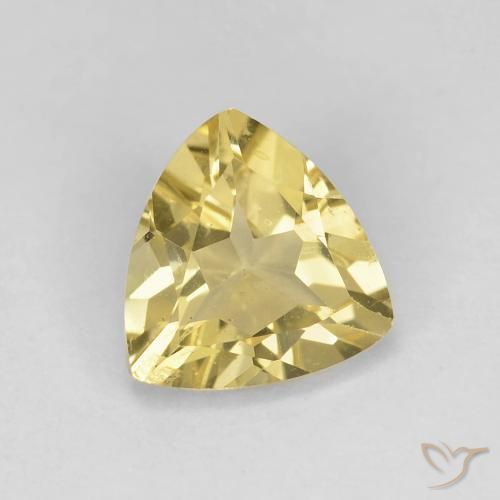 Berillo Giallo caldo naturale da 1.37 ct, Taglio trillion, VS
