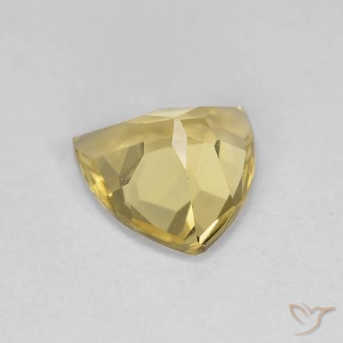 Berillo Giallo caldo naturale da 1.37 ct, Taglio trillion, VS