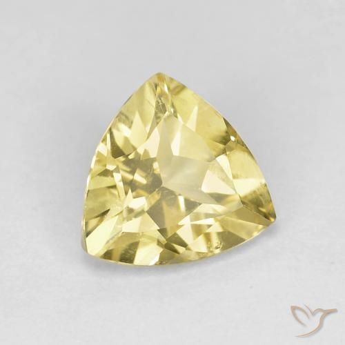 Berillo Giallo miele chiaro naturale da 1.40 ct, Taglio trillion, VS