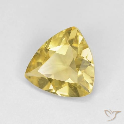 Berillo Giallo terroso naturale da 1.33 ct, Taglio trillion, VS