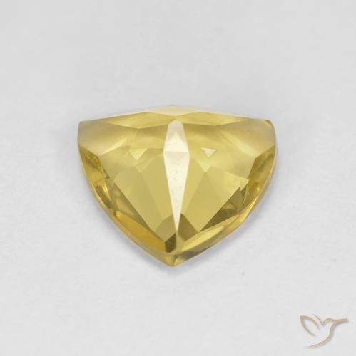 Berillo Giallo terroso naturale da 1.33 ct, Taglio trillion, VS