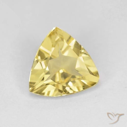 Berillo Giallo chiaro naturale da 1.19 ct, Taglio trillion, VS