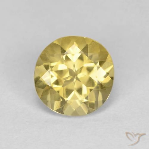 1.31ct Naturale Giallo dorato chiaro Berillo, Rotondo, VVS