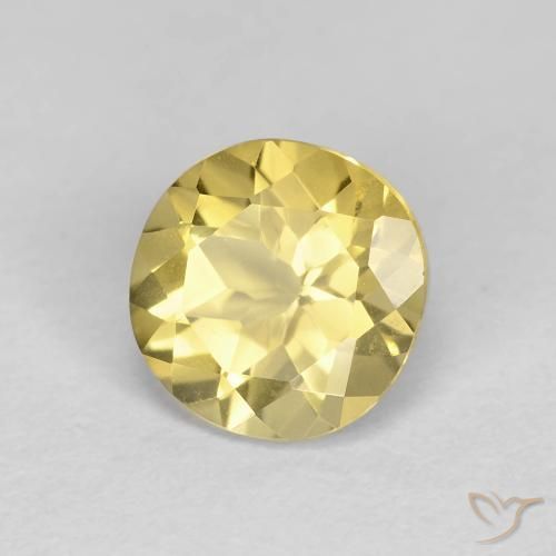 Berillo Giallo dorato chiaro naturale da 1.31 ct, Rotondo, VVS