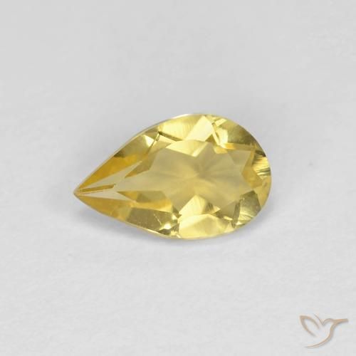 0.69ct Naturale Oro chiaro Berillo, Forma a pera, VVS