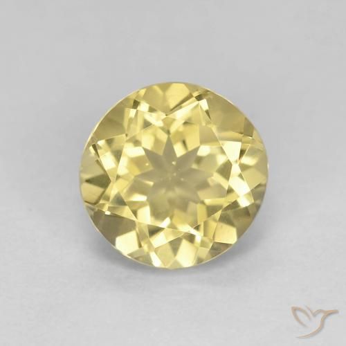 1.46ct Naturale Giallo dorato chiaro Berillo, Rotondo, VVS