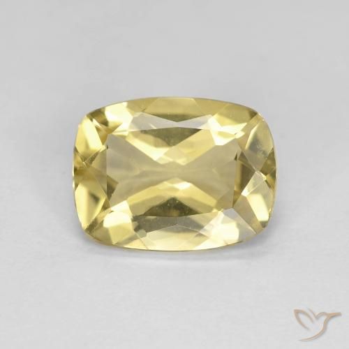 1.59ct Naturale Giallo Digione molto chiaro Berillo, Cuscino, VVS