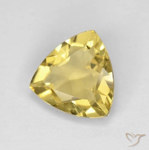 Berillo Oro chiaro naturale da 1.72 ct, Taglio trillion, VVS