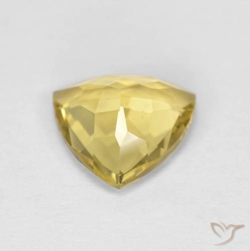 Berillo Oro chiaro naturale da 1.72 ct, Taglio trillion, VVS