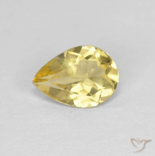 0.81ct Naturale Oro chiaro Berillo, Forma a pera, VVS