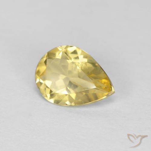 Berillo Oro chiaro naturale da 0.81 ct, Forma a pera, VVS