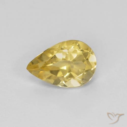 Berillo Giallo caldo naturale da 0.60 ct, Forma a pera, VS