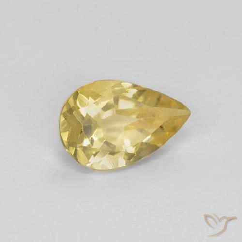 Berillo Giallo caldo naturale da 0.60 ct, Forma a pera, VS