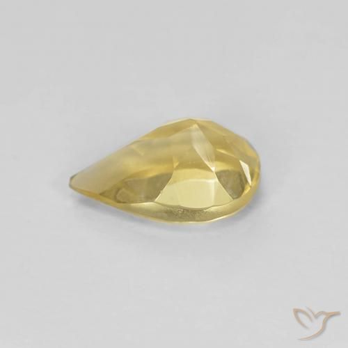 Berillo Giallo caldo naturale da 0.60 ct, Forma a pera, VS