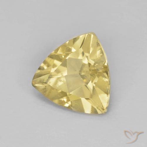 Berillo Giallo caldo naturale da 0.85 ct, Taglio trillion, VS