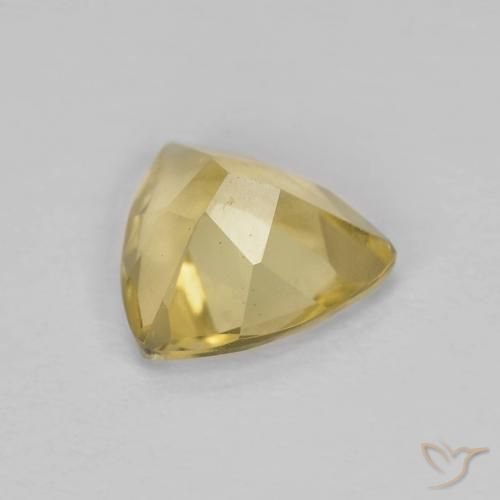 Berillo Giallo caldo naturale da 0.85 ct, Taglio trillion, VS
