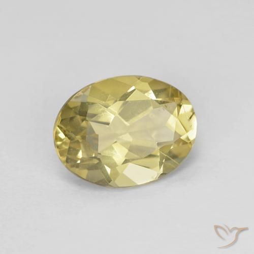 Berillo Giallo dorato chiaro naturale da 1.33 ct, Ovale, VS