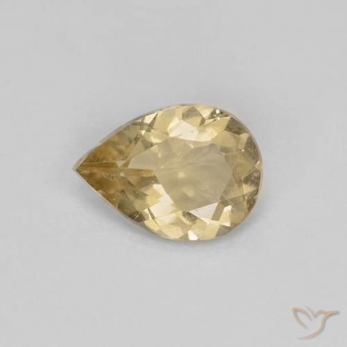 Berillo Dorato naturale da 0.54 ct, Forma a pera, VS