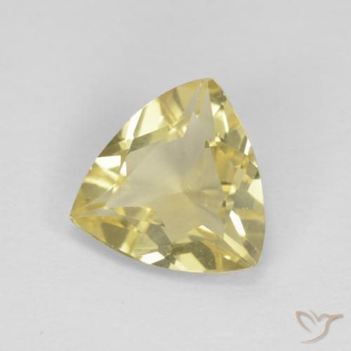 Berillo Giallo chiaro naturale da 1.20 ct, Taglio trillion, VVS-VS
