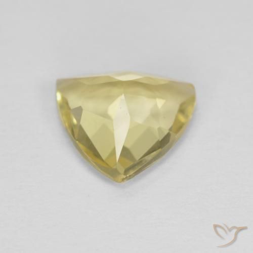 Berillo Giallo chiaro naturale da 1.20 ct, Taglio trillion, VVS-VS
