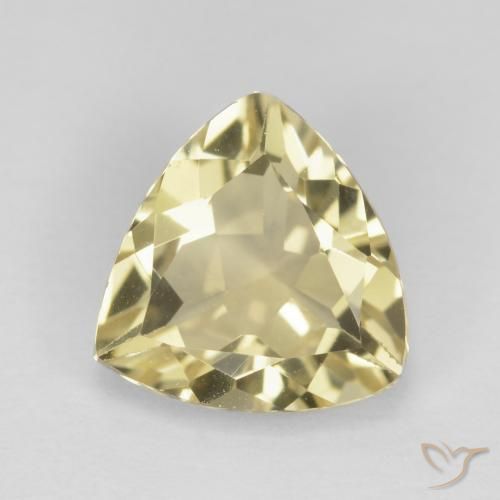 Berillo Giallo medio naturale da 1.87 ct, Taglio trillion, VVS-VS