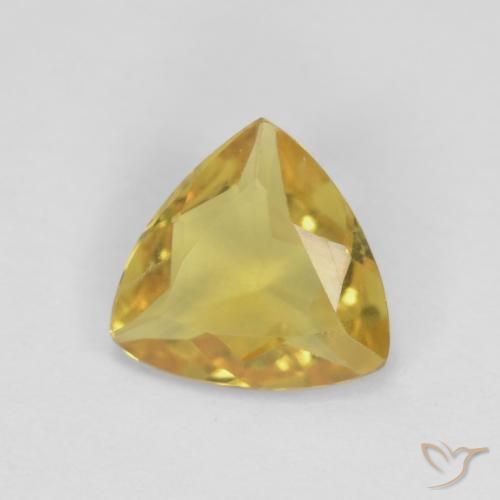 Berillo Giallo reale naturale da 0.85 ct, Taglio trillion, VVS-VS