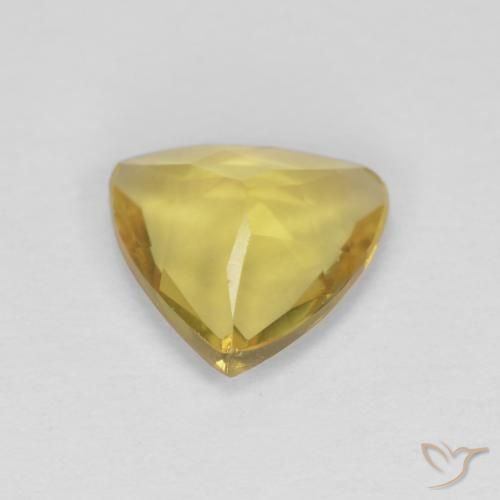 Berillo Giallo reale naturale da 0.85 ct, Taglio trillion, VVS-VS