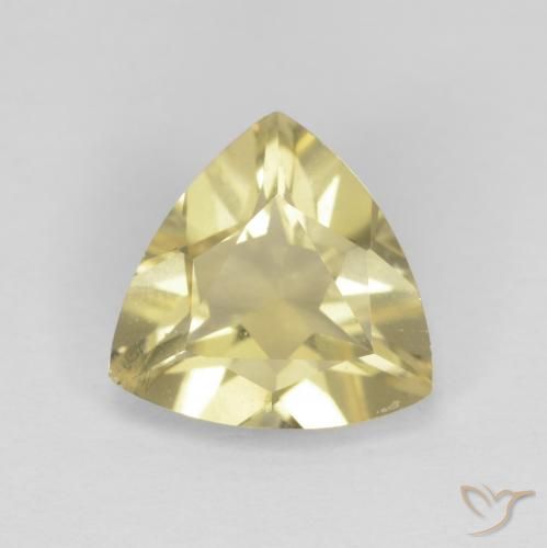 1.30ct Naturale Giallo chiaro Berillo, Taglio trillion, VVS-VS
