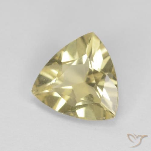Berillo Giallo chiaro naturale da 1.30 ct, Taglio trillion, VVS-VS