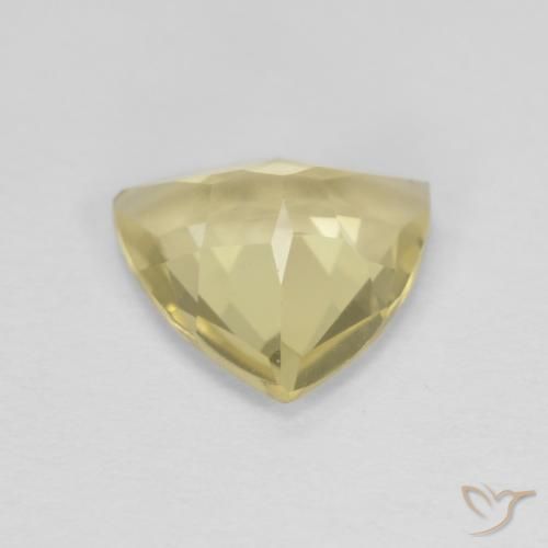 Berillo Giallo chiaro naturale da 1.30 ct, Taglio trillion, VVS-VS