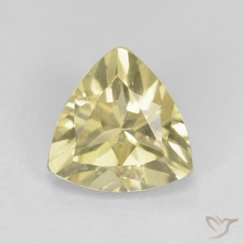 Berillo Medium Light-Yellow naturale da 1.62 ct, Taglio trillion, VVS-VS