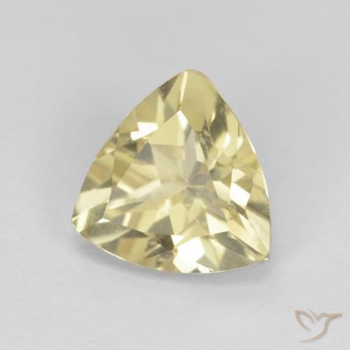 Berillo Medium Light-Yellow naturale da 1.62 ct, Taglio trillion, VVS-VS
