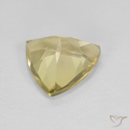 Berillo Medium Light-Yellow naturale da 1.62 ct, Taglio trillion, VVS-VS